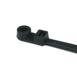 HellermanTyton 8" Screw Mount Black Cable Tie Wraps 100 Pieces
