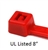 UL Listed Plenum Rated Red Cable Tie 8