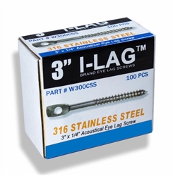 Stainless Steel Acoustical Eye Lag Screw Box Of 100