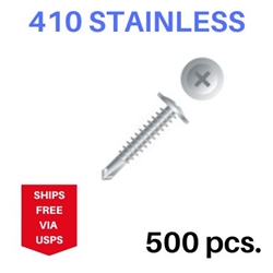410 Stainless Modified Truss Self Driller Screw 8 x 1" 500 Pieces.