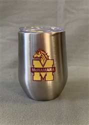 Silver Stemless Wine Glass with Lid