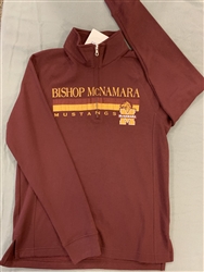 Ladies Maroon Quarter Zip Sweatshirt