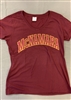 Ladies Short Sleeve Maroon McNamara V Neck T Shirt