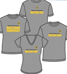 Mustang Mom Gray V Neck T Shirt