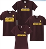 Mustang Mom Maroon V Neck T Shirt