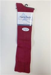 Ladies Maroon Knee Socks