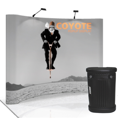 4x3 Curved Coyote Pop Up Display with Full Graphic Mural Fast Kit