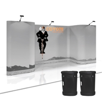 Horseshoe Deluxe Coyote Pop Up Display with Full Graphic Mural Fast Kit - 20 Ft. Popup Trade Show Booth