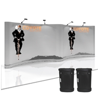 Gullwing Coyote Pop Up Display with Full Graphic Mural Fast Kit - 20 FT. Trade Show Popup Display