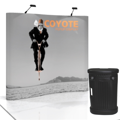 8 FT Serpentine Coyote Pop Up Display with Full Graphic Mural Kit - 8 Ft. Popup Trade Show Booth Display