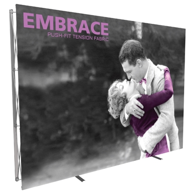Embrace 4x3 - 10 ft pop up display with front dye-sub SEG graphic great for trade show back walls