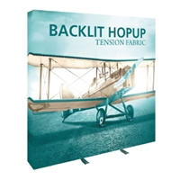 Backlit Hopup 3x3 Hardware and Graphic Kit -  Backlit Pop Up Trade Show Display