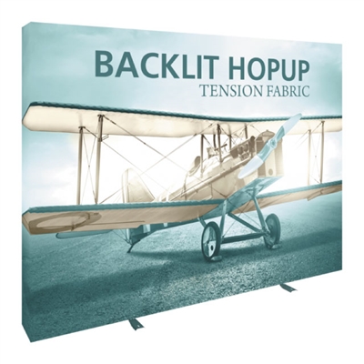 Hopup 10ft Backlit Straight Tension Fabric Display - Pop Up Trade Show Display