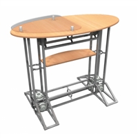 Oval Orbital Truss Podium Counter With Internal Shelf for Trade Show