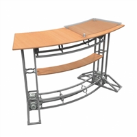 Curve Orbital Truss Podium Counter with Internal Shelf for Trade Shows