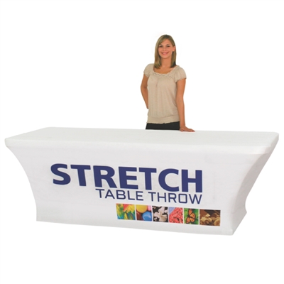 8 FT. Stretch Table Throw - Fitted Trade Show & Exhibit Table Covers