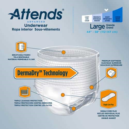 Attends Advanced Protective Underwear for Moderate to Heavy Incontinence