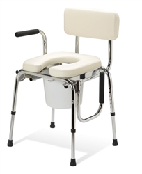 Guardian Padded Drop Arm Commode Chair - 350-lbs. Weight Capacity