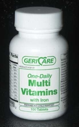 Geri Care One-Daily Multi-Vitamin with Iron - Bottle of 100