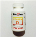 Geri Care Vitamin D 1000 IU Tablets Bottle of 100