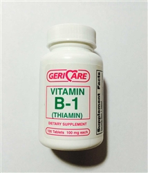 Geri Care Vitamin B-1 100 mg Tablets - Bottle of 100