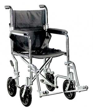 Wheelchair Transport   Companion 19  Wide  Chrome