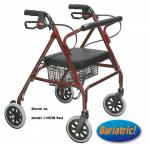 Oversize Rollator With Loop Bk Red Bariatric Steel 10215RD-1