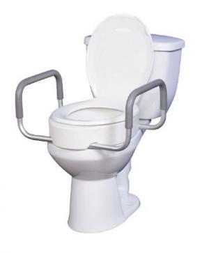 Elevated Toilet Seat w Arms For Elongated Toilet Seats T F