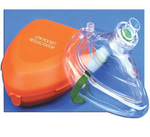 CPR Pocket Mask W Hard Case & One-Way Valve & O2 Inlet