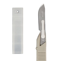 Disposable Scalpel #22 with Safety Guard, Box of 10, Stainless Steel Blade