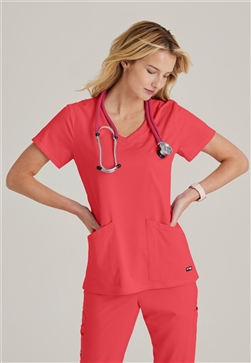 Grey's Anatomy Spandex Stretch 3 Pocket Serena Tops #GRST045