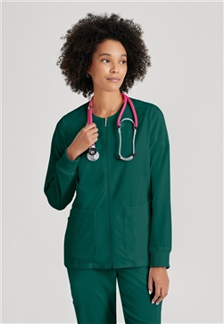 Grey's Anatomy Spandex Stretch Zip Front Warm-up Scrub Jackets #GRSW873