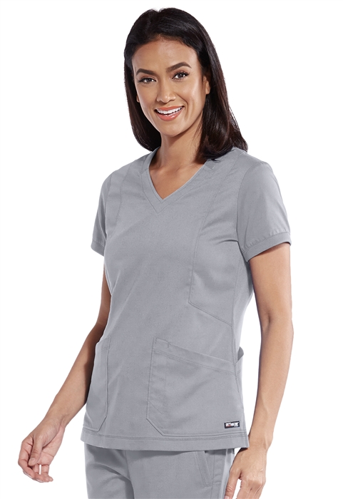 Grey's Anatomy Women's Two Pocket V-Neck Scrub Top with Shirring Back :  : Clothing, Shoes & Accessories