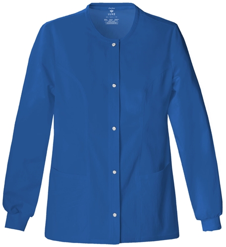 Cherokee Luxe Snap Front Jacket in Royal- Size XXS