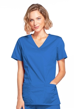 Cherokee Workwear Core Stretch Women's Mock Wrap Scrub Tops