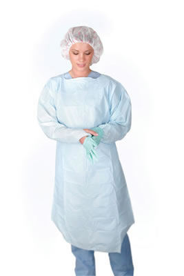 Disposable PE Film Heavyweight Gowns with Open Back 75/Case