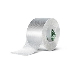 CURAD Transparent Plastic Medical Adhesive Tape 1" x 10 Yards Breathable Easy Tear Case of 24