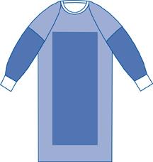 Sterile Poly-Reinforced Sirus Surgical Gowns with Raglan Sleeves 32/Case #DYNJP2601