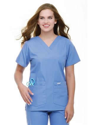 Landau Women's V-Neck Medical Scrub Top #8219