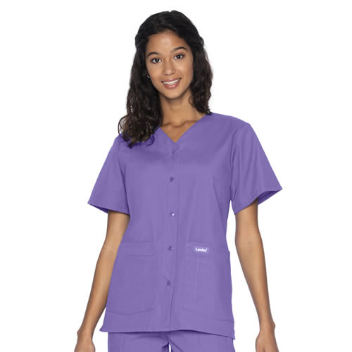 Landau Women's Snap Front Medical Scrub Top #8232