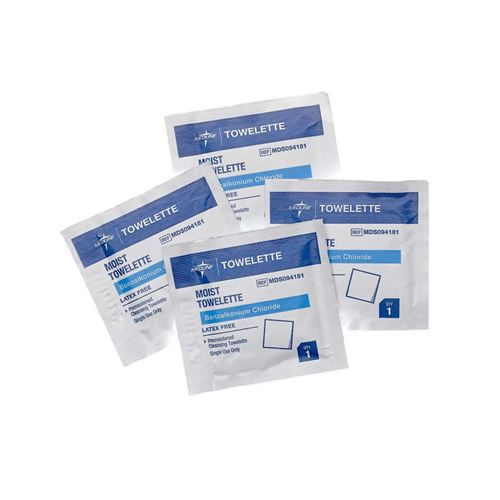 Antiseptic Towelettes  Benz. Chlor. Towelettes  5 1 2  x 8   BZK 1 250 - Contains No Alcohol  Qty. 1000