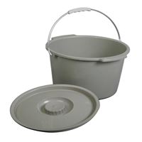 Universal Fit Commode Bucket with Lid and Handle  Qty. 6