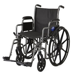 Excel K1 Basic Wheelchair  18  Desk-length arms  swing-away detachable footrest
