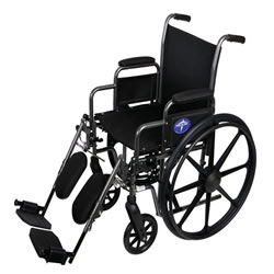 Excel K1 Basic Wheelchair  18  Desk-length arms  swing-away detachable elevating legrests