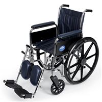 Excel Narrow Wheelchair  Removable Full-Length Arms  Swing-Away Detachable Elevating Legrests