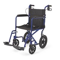 Deluxe Aluminum Transport Wheelchair  Blue