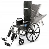 Excel Reclining Wheelchairs  16  Reclining Wheelchair with Elevating  Swing-Away Footrests w Anti-Tippers 250 lb. capacity