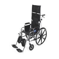 Excel Reclining Wheelchairs  18  Reclining Wheelchair with Elevating  Swing-Away Footrests w Anti-Tippers 300 lb. capacity