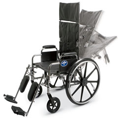 Excel Reclining Wheelchairs  20  Reclining Wheelchair with Elevating  Swing-Away Footrests w Anti-Tippers 350 lb. Capacity