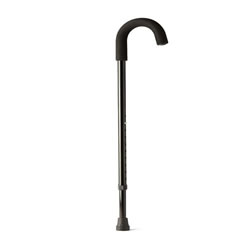 Standard Handle Aluminum Cane  Black